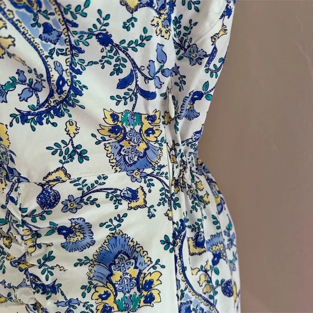 Milly Maxwell Sketched Paisley Dress in Blue and White Size 4